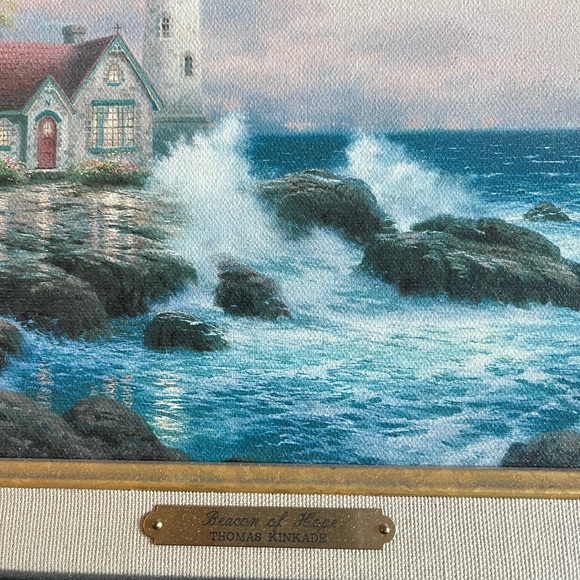 Thomas Kinkade “Beacon of Hope” Authenticated 1998 Edition Framed Print - Picture 2 of 3